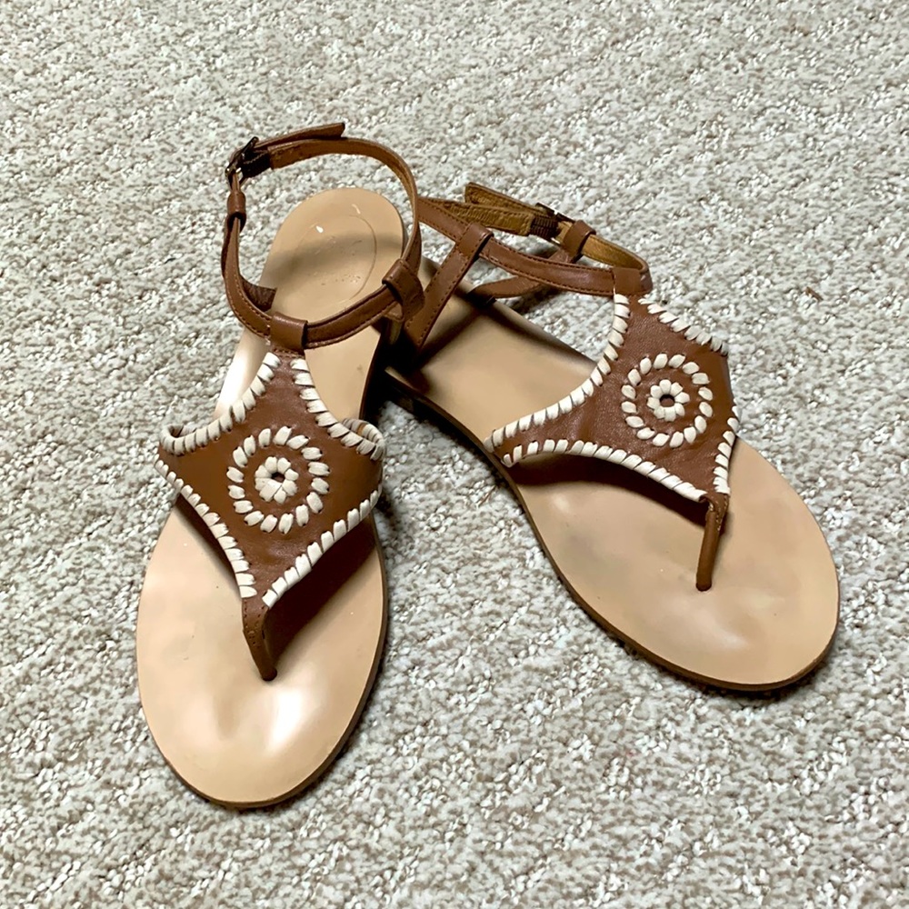 Jack Rogers Maci Cognac/Bone strappy sandal